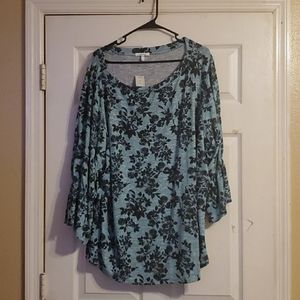 Green floral dress shirt